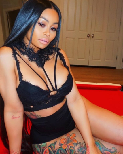 Blac Chyna flaunts her cleavage in sexy lingerie