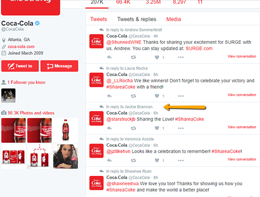 Coca Cola Tweet Example 4