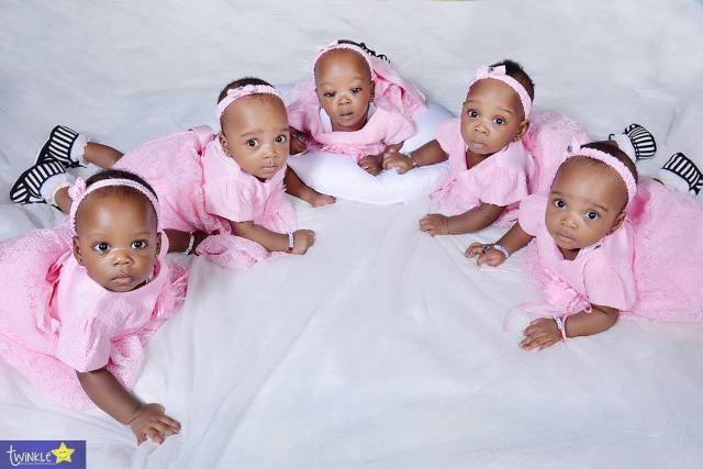 Awww! See the cute photos of these Nigerian Quintuplets