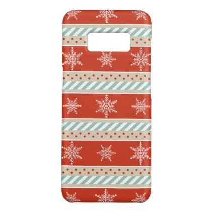 Red Mint Stripes Snowflakes Pattern Case-Mate Samsung Galaxy S8 Case