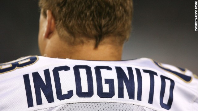 Incognito stands on the sidelines during a Rams preseason game in August 2008. Several media outlets said Martin had left the Dolphins because of bullying, something Incognito denied on Twitter.<!-- --> </br>"Shame on you for attaching my name to false speculation," one of the tweets said, according to Bleacher Report. That tweet and others addressed to various media outlets were deleted later.