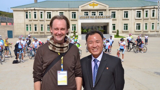 Journalist Johan Nylander and his North Korean guide, Ko Chang Ho. <i>EDITOR'S NOTE: This image was not among those deleted by North Korean officials. </i>