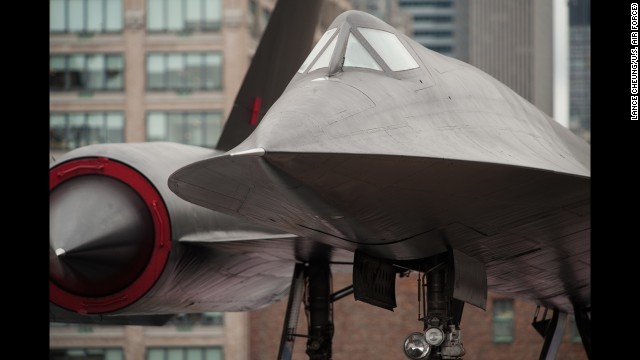 An A-12 reconnaissance aircraft, the predecessor to the SR-71, is seen on display at the Intrepid Sea, Air and Space Museum in New York City in August 2010.