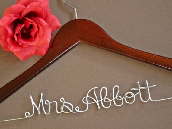 Bridal Hanger, Custom Hanger, Wedding Gift, Graduation Gift with Ribbon Color of your Choice