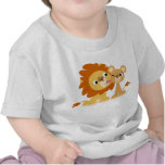 The Kiss: Cute Cartoon Lion Couple Baby T-shirt
