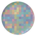 Pastel Rainbow Pixel Pattern Dinner Plate