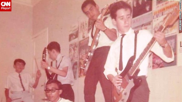 The influence of Beatlemania also reached Venezuela in the 1960s, where Marines Lares says teenage boys formed bands to emulate the "Fab Four." "Many boys started to play electric guitars and they formed rock groups singing in English and in Spanish, sometimes translating the lyrics from English to Spanish, and other times composing their own lyrics in their native language."
