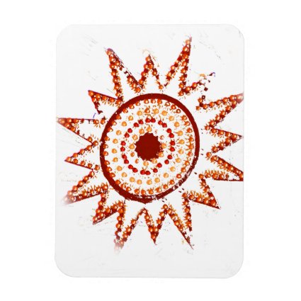 Red Sun in Lights Grunge Cutout Vinyl Magnets