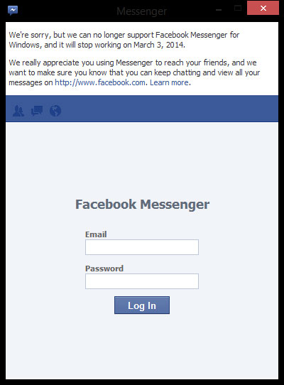 Facebook Messenger cho Windows sắp đóng cửa
