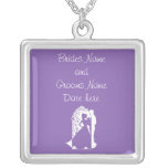Silhouettes Purple Wedding Personalized Necklace