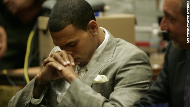 <strong>June 2009: </strong><a href='http://ift.tt/1ovrwUH'>Brown agreed to plead guilty to a felony assault charge</a> in the Rihanna beating at a June 22 hearing. The plea deal included five years' probation, 1,400 hours of "labor-oriented service" and a yearlong domestic-violence counseling program. 