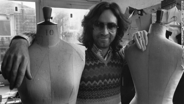 English fashion designer Ossie Clark (pictured here in 1972), spent the 1960s and '70s outfitting rock stars and celebrities like Mick and Bianca Jagger and Elizabeth Taylor. He was found murdered in 1996, stabbed to death by an ex-lover.