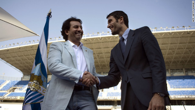 Sheikh Abdullah Bin Nassar Al-Thani (left), a member of the Qatari royal family, bought Spanish club Malaga for €36 million ($48 million) in June 2010. The investment brought with it a place in this season's UEFA Champions League. Malaga went on to reach the quarterfinals. 