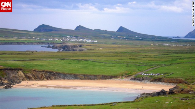 <strong>County Kerry: </strong>Clogher Beach with "Three Sisters" mountains in the background, Dingle Peninsula