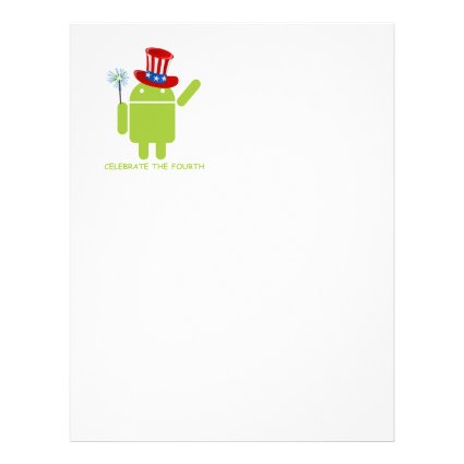 Celebrate The Fourth (Android Bug Droid) Custom Letterhead