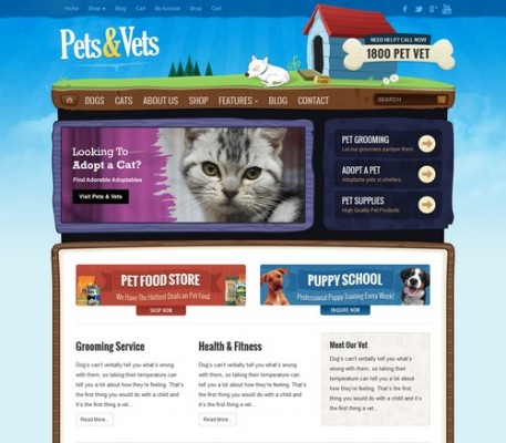 pets vets wordpress theme