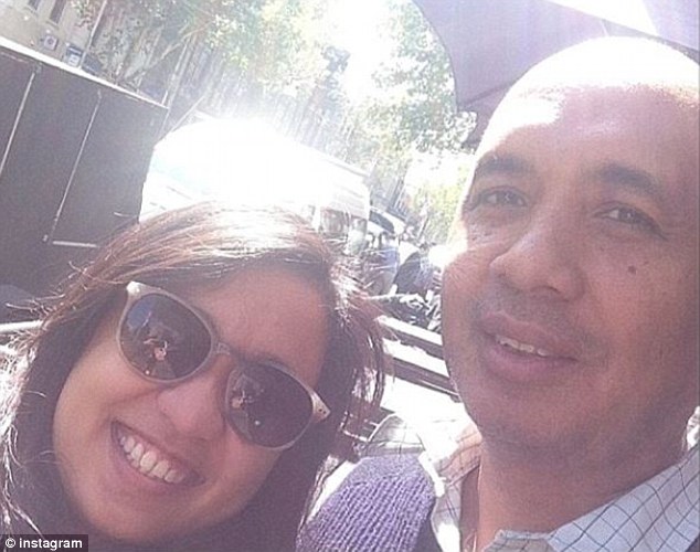 Smiling faces: Aishah Zaharie and her father, missing MH370 Captain Zaharie Ahmad Shah; Aishah lives in Melbourne with her boyfriend
