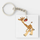Cute Cartoon Ambling Giraffe Acrylic Keychain
