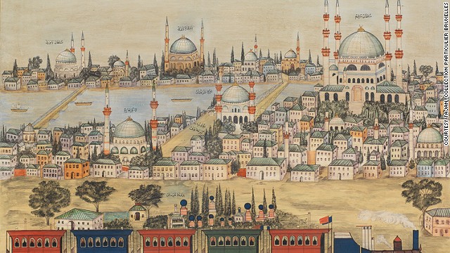 This painting commemorates the creation of the first railway line in Turkey in 1876.