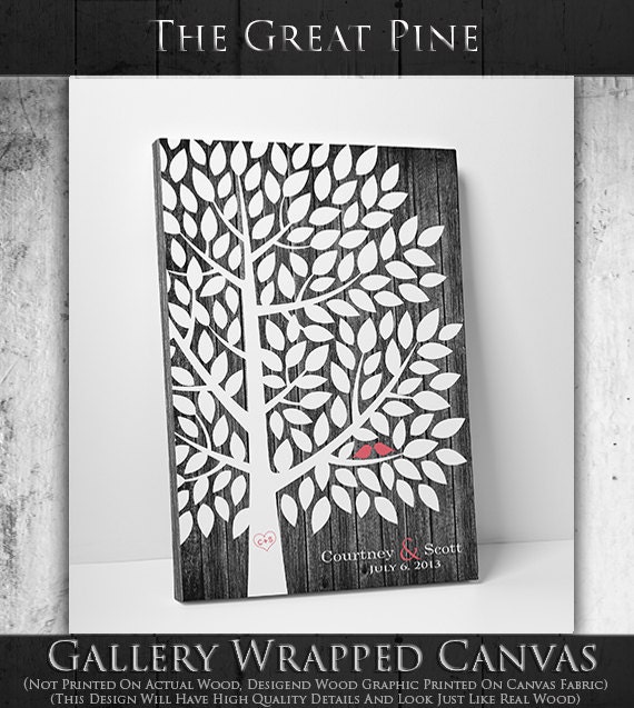 Wedding Guest Book Tree - Tree Guest Book Alternative - Wedding Tree Guest Book - 55-300 Guest Signatures - Gallery Wrapped Canvas