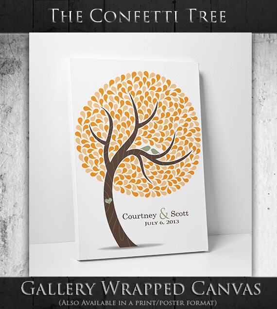 Wedding Guest Book Tree - Tree Guest Book Alternative - Wedding Tree Guest Book - 55-300 Guest Signatures - Gallery Wrapped Canvas