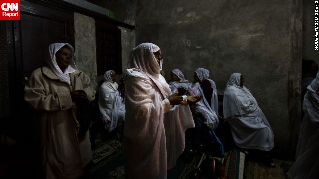Members of an Ethiopian Orthodox church participate in services in Jerusalem. See more photos on <a href='http://ift.tt/1hGmAU1'>CNN iReport</a>.