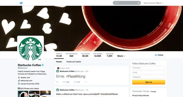 @Starbucks new Twitter profile