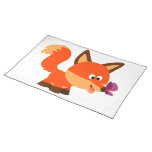 Cute Cartoon Fox And Butterfly Place Mat