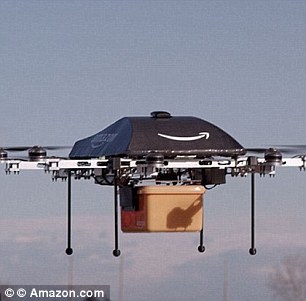 Amazon Drones, pictured, are expected to soon replace postmen and delivery drivers