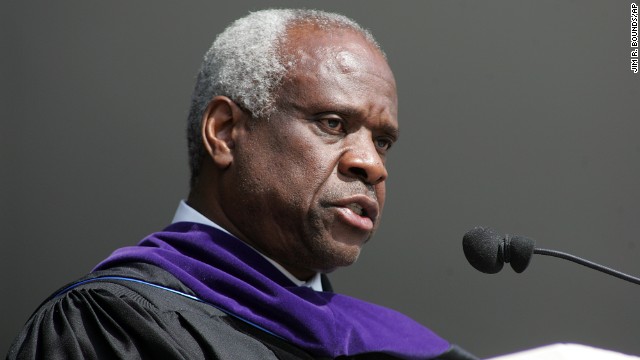 Supreme Court Justice Clarence Thomas <a href='http://ift.tt/1ijb4lM' target='_blank'>gave the commencement speech</a> at High Point University on May 3, 2008. Thomas, who majored in English literature, said, "Take a few minutes today to say thank you to anyone who helped you get here. Then try to live your lives as if you really appreciate their help and the good it has done in your lives. Earn the right to have been helped by the way you live your lives."