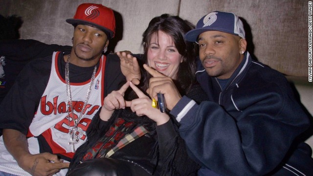Lewinsky poses for a photo with rapper Cam'ron, left, and businessman Damon Dash in 2002.
