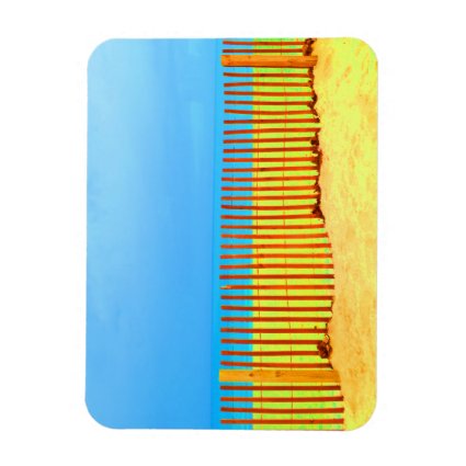 orange fence yellow beach blue sky florida rectangular magnets