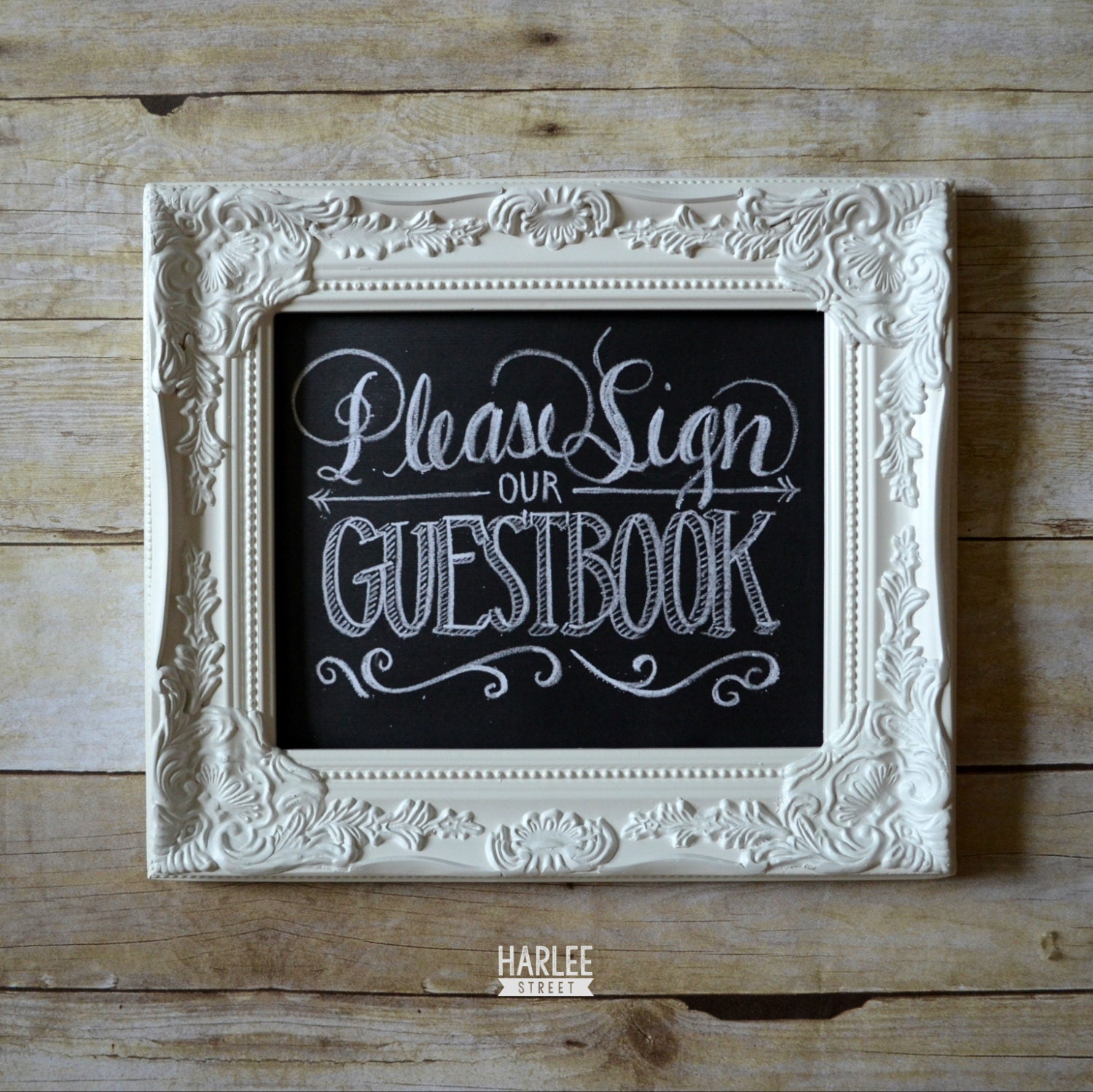 8x10 DIGITAL DOWNLOAD "Guestbook" Wedding Sign | Hand-lettered | Instant Download