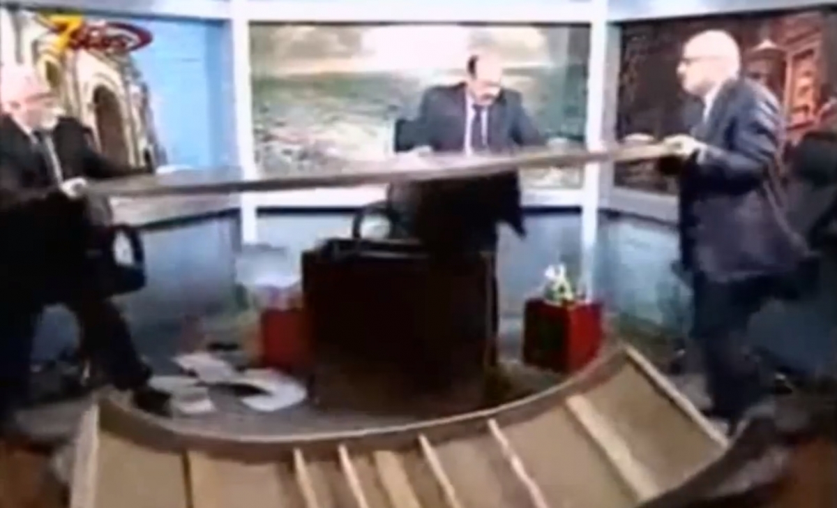 Journalists Destroy Jordanian TV Studio during Live Brawl on Syria