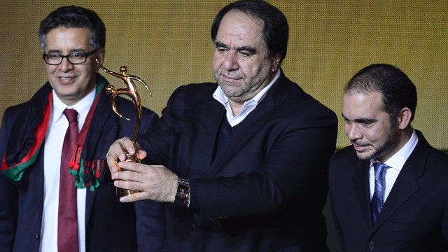 Afghanistan Football Federation president Karim Keramuddin receives FIFA's Fair Play award after his nation staged its first home international in 10 years. Played in August 2013, the game ended with the hosts beating Pakistan 3-0.