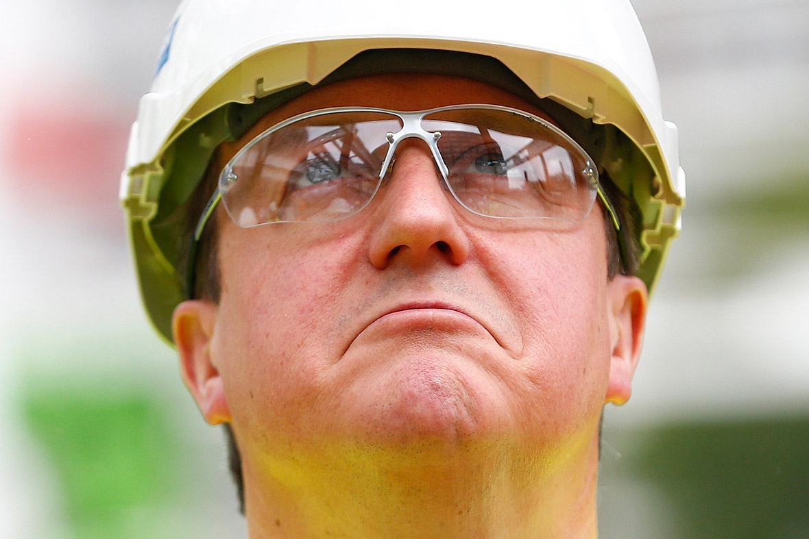 Prime Minister David Cameron visits a construction site in London