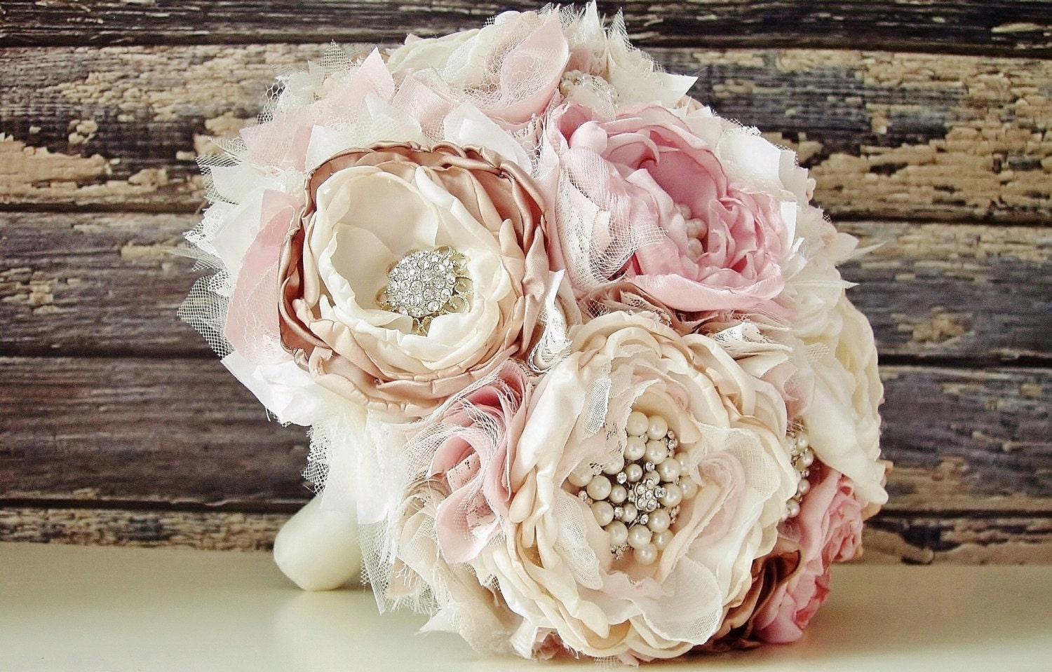 Fabric Flower Wedding Bouquet, Brooch Bouquet, Fabric Bridal Bouquet, Weddings, Custom Colors, Vintage Wedding