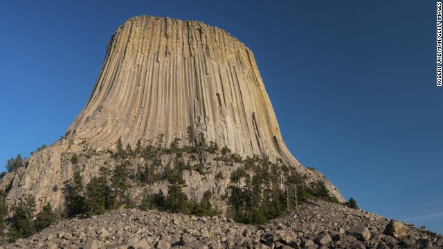 Devils Tower in northeast Wyoming, the start of the national monument of the same name, rises more impressively than any skyscraper. 