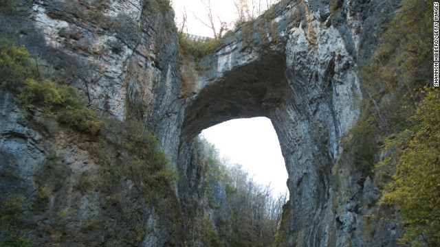Revered by the Monacan as a sacred place, the Natural Bridge in Virginia was once owned by Thomas Jefferson. 