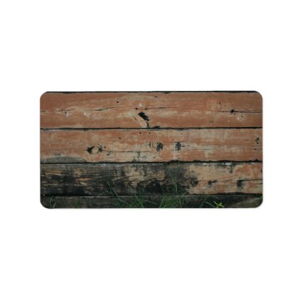 Wooden planks with algae grass growing photograph personalized address labels