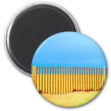 orange fence yellow beach blue sky florida refrigerator magnets