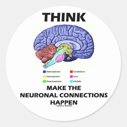Think Make The Neuronal Connections Happen (Brain) Sticker