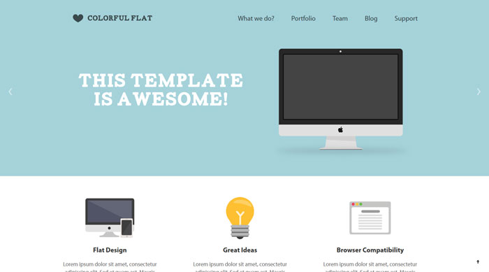 Colorful Flat Free Bootstrap 3 Template
