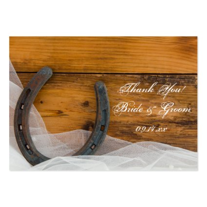 Horseshoe and Veil Country Wedding Favor Tags Business Cards