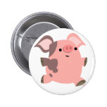 Cute Sporty Cartoon Pig Button Badge Pin