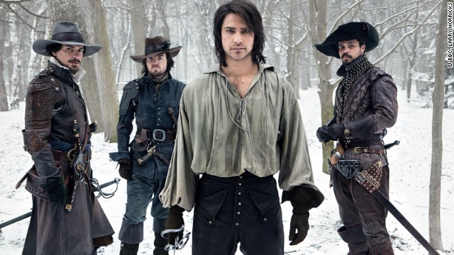 If you need to get your swashbuckling fix, tune in to "The Musketeers," which just wrapped its first season on BBC America. From left, it's Aramis (Santiago Cabrera), Athos (Tom Burke), D'Artagnan (Luke Pasqualino) and Porthos (Howard Charles) in a new take on Alexandre Dumas' classic novel, "The Three Musketeers."