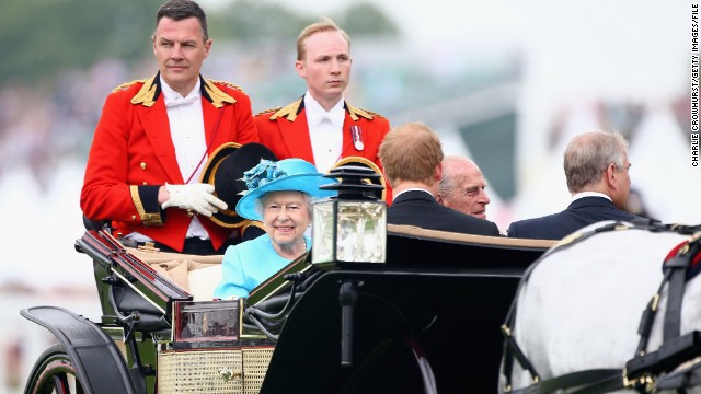 The prestigious five-day racing festival opens with Queen Elizabeth II parading around the track in an elegant horse-drawn carriage.