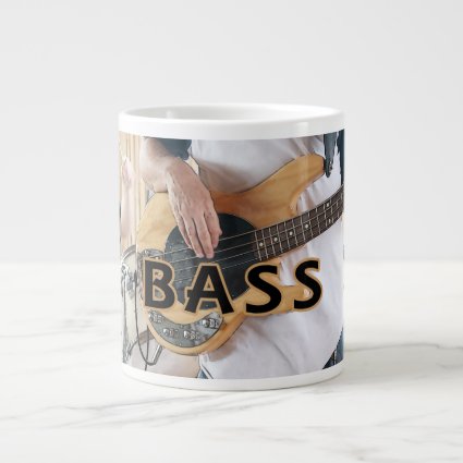 bass player text four string bass hands jumbo mug