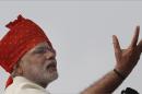 El primer ministro indio, Narendra Modi, se dirige a la nación durante su primer Día de la Independencia como primer ministro en Red Fort en Nueva Delhi (India) el 15 de agosto de 2014. EFE/Archivo