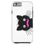 FUNNY PINK MUSTACHE VINTAGE BLACK CAT iPhone 6 CASE